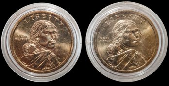 (2) Sacagawea Dollar Coins Uncirculated Elizabeth Peratrovich