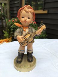 Mid Century 1950s Hummel Copy Japan Made Porcelain Guitar Player Figurine