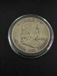 1950-D Ben Franklin Silver Half Dollar