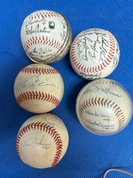 Lot Of 5 Signed Basballs