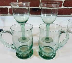 Lot Of Green Glassware