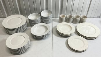 Williams-Sonoma & Pillivuyt France White Basketweave Dinnerware Collection Ref: CSWilt
