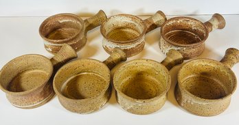 Lot Of Vintage Studio Pottery Handled Bowls