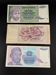 Lot Of Foreign Paper Money