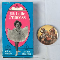 Vintage Shirley Temple Rare Movie Pin-back Pin & Hard To Find The Little Princess VHS Movie
