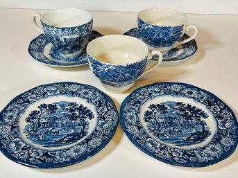 Lot Of Liberty Blue Staffordshire Ironstone