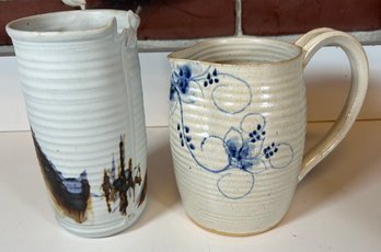Pair Of Studio Art Pottery, Signed