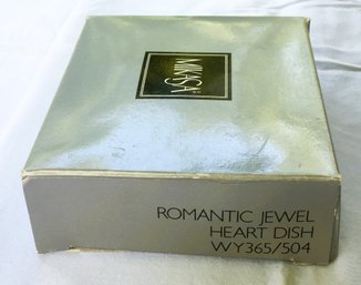 Mikasa 24 % Percent Leaded Crystal Glass Romantic Jewel Pattern Heart Candy Dish - New / Unused