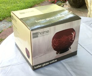 Home Collection Cut Ruby Crystal Luster Glass Candle Votive - New / Unused