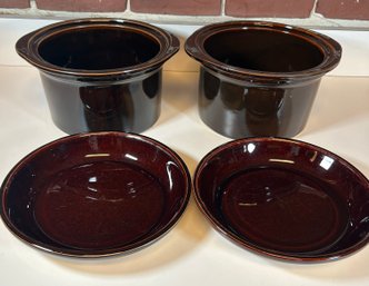 Lot Of Brown Pots And Dishes