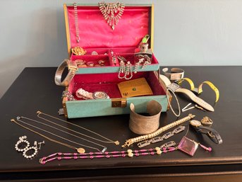 Jewelry Lot In Vintage  Farrington Jewelry Box