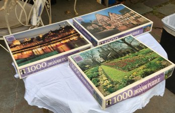 Lot Of 3 New Unopened 1000 Piece Puzzles