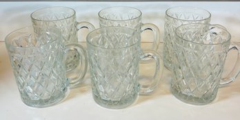 Paul Sebastion Clear Glass Mugs - Set Of 6
