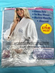 New Unisex White Kimono Style Robe