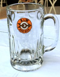 Scarce Authentic Thick Glass 1960s A&W Root Beer Soda Glass From A&W Drive-In Restaurant