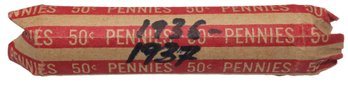 1936/1937 Lincoln Wheat Cent Rolls - 50 Coins Total
