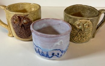 Lot Of Studio Pottery Mugs