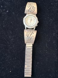 Vintage Time Expedition Indiglo Ararm Watch With Sterling Band