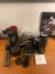 Lot Of Camera Lenses And Accessories