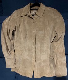 Womens Large Tan Suede Jacket Blazer