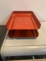 Vintage Rubbermaid Desk File Tray , Orange