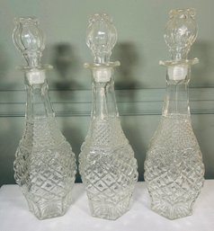 Lot Of Glass Decanters With Top