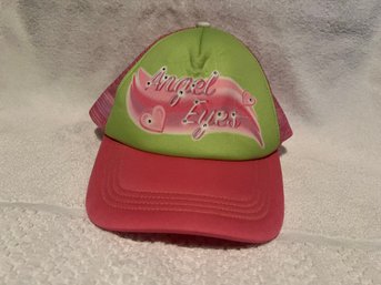 Womens Pink & Lime Green Angel Eyes Cap