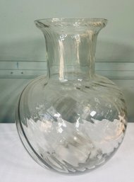 Glass Vase, Swirled Glass - Large & Heavy