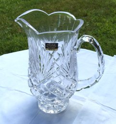 Vintage Heavy Noritake Hampton Hall West Germany Full Leaded Crystal Glass Beverage Pitcher
