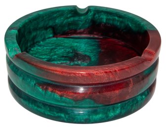 Red And Green Resin Ashtray