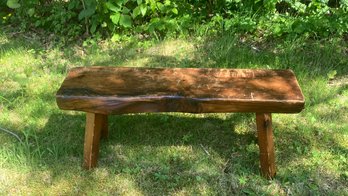 Vintage Solid Oak Rustic Bench