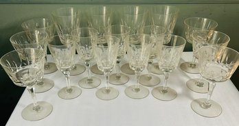 Large Lot Of Wine Glasses, Dessert Glasses And More  - Beautiful Set!