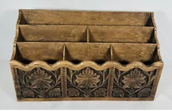 Lerner Faux Wood Letter Holder, Vintage