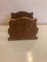 Vintage Wood Owl Shape Napkin Holder