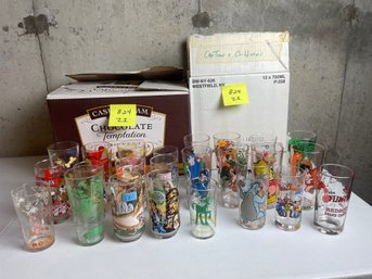 BOX LOT, Cartoon Tumblers, Ferdinand, Junglebook, Return Jedi Star Wars, Bozo Clown, Robinhood, ET, MORE!