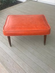 Orange Mid Century Foot Stool Ottoman