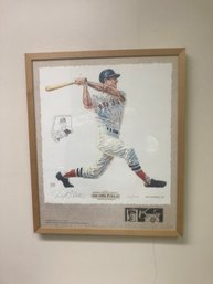 On The Field Lithograph Of Carl Yastremski Numbered And Signed By Artist
