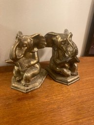 Mid Century Cast Metal Elephant Bookends