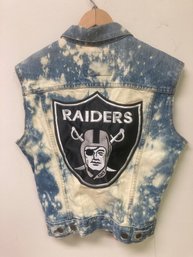 Vintage Levis / Oakland Raiders Acid Washed Vest Size 36