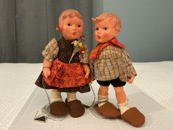 Vintage Pair Vinyl Hummel Dolls By Goebel With Tags