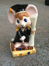 Vintage Porcelain Graduating Mouse Figurine Graduation Gift