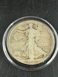 Rare 1918-D Walking Liberty Silver Half Dollar