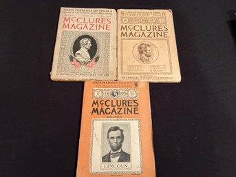 Antiquarian Periodicals McClures Magazine 3 Issues With Articles On Lincoln