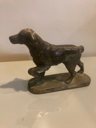 Vintage Bronze Pointer Dog Stature , Heavy , Missing Part Of The Tail