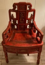Antique Asian Rosewood Carved Armchair, Taishi Chair