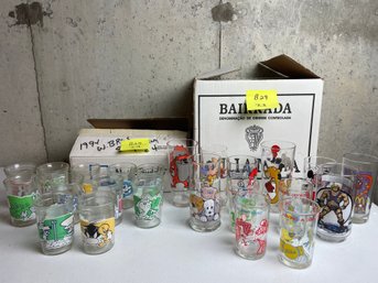 Vintage Box Lot, Jelly Jars & Collectible Tumblers, Looney Tunes, Wonder Woman, Archie, He-Man, Woody, MORE