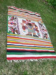 Vintage Mexico Aztec? Wool Blanket, Nice