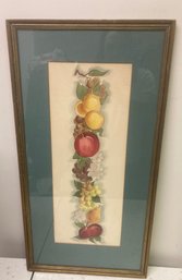 Vintage Signed Watercolor Painting , Fruit