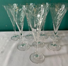 Crystal Flare Champagne Flutes - Orrefors? Set Of 8