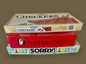 Game Night With Checkers, Sorry, And  Scattergories